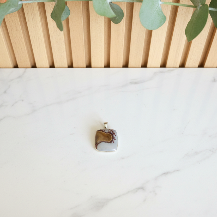 Agate Pendant on a white countertop
