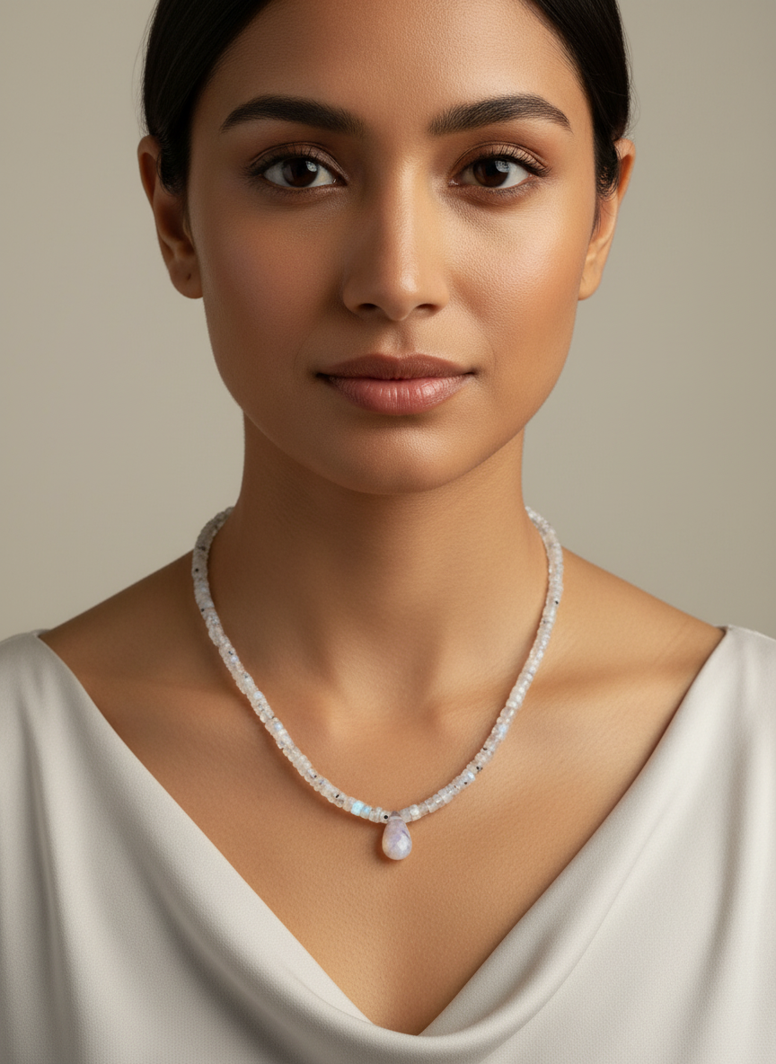 Rainbow Moonstone Necklace